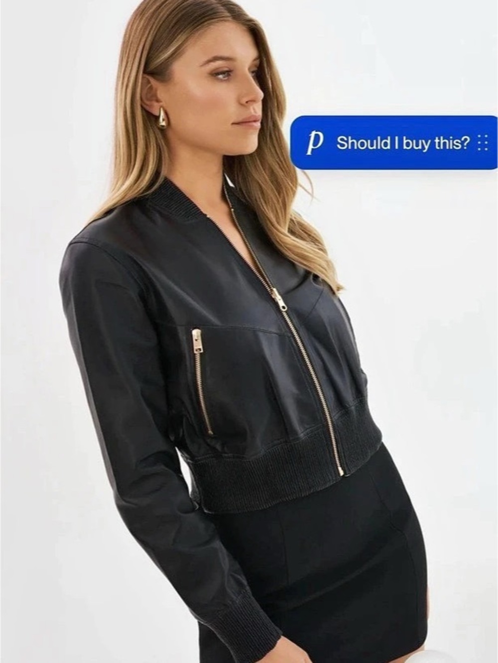 Lamarque Kordella Reversible Leather Bomber Jacket Black
